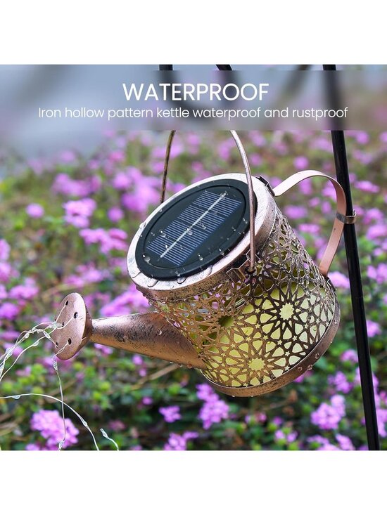 Solar Watering Can Lights Waterproof, Solar Lights Outdoor  New Solar Lights Outdoor Decorative Metal Watering Can Lights, Garden Decor